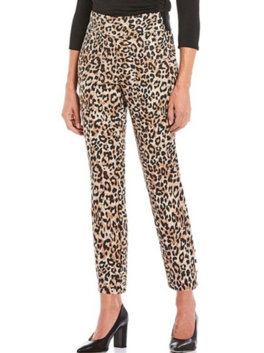 Investments The Park Ave Fit Animal Print Ankle Pants 16P